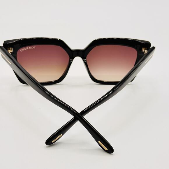 Tom Ford Sunglasses WINONA TF1030 01Z Black Cat Eye Brown Gradient Lens 53mm